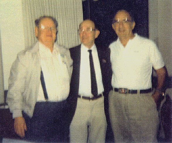 Martin Decker, N.H."Doc" Stolp and Anthony Antoniou at a B company re-union